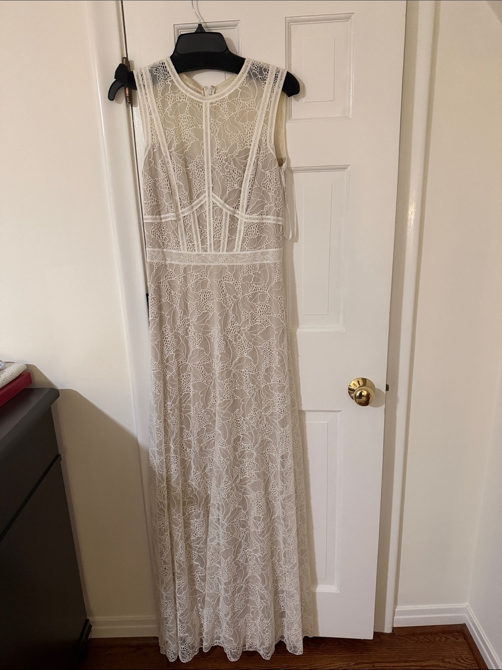 TADASHI Shoji Women's Ivory Lace Maxi Dress
